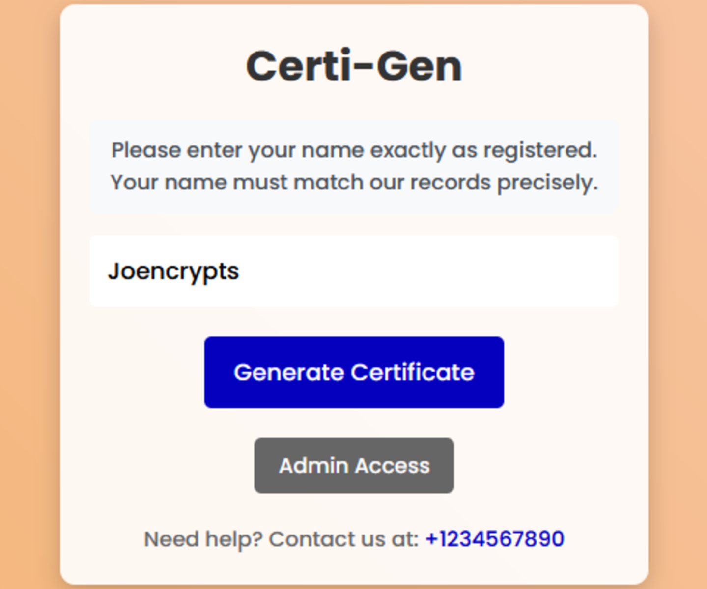 Certificate Generator